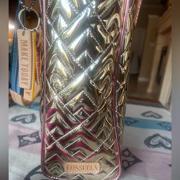 EUC Consuela Large Quilted Shiny Gold Tote - Picture 13 of 16